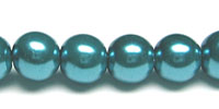 Glass Pearl 6mm Blue Zircon