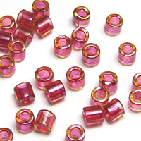 Miyuki Delica 8 Lined Wine AB Seed Beads
