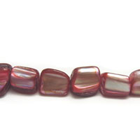 Mother of Pearl Natural Rectangle Dyed Red