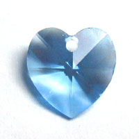 Swarovski Heart 6020 10mm Aquamarine Pendants