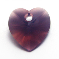 Swarovski Heart 6202 14mm Cyclamen Opal Pendants