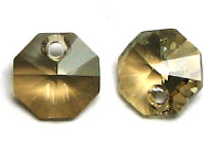 Swarovski Octagon 6401 8mm Crystal Golden Shadow Pendants