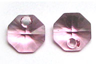 Swarovski Octagon 6401 8mm Light Rose Pendants