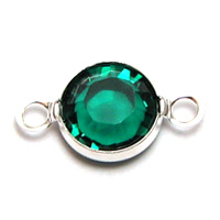 Swarovski Round Channel Link Silver 6mm Emerald