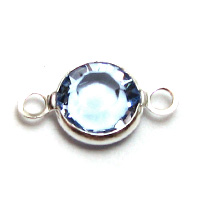 Swarovski Round Channel Link Silver 6mm Light Sapphire