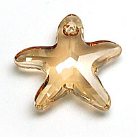 Swarovski Starfish 6721 16mm Golden Shadow Pendants