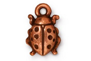 TierraCast Antique Copper Ladybug Drop