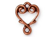 TierraCast Antique Copper Vine Heart Link