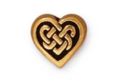 TierraCast Antique Gold Celtic Heart Bead