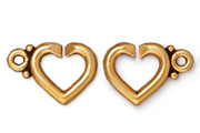TierraCast Antique Gold Heart Sister Toggle