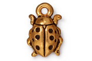 TierraCast Antique Gold Ladybug Drop