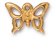 TerraCast Antique Gold Open Butterfly Drop