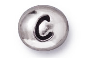 TerraCast Antique Silver C Letter Bead
