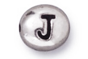 TerraCast Antique Silver J Letter Bead