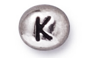 TerraCast Antique Silver K Letter Bead