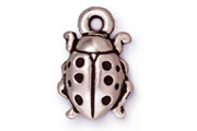 TierraCast Antique Silver Ladybug Drop