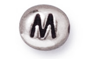 TerraCast Antique Silver M Letter Bead