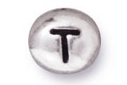 TerraCast Antique Silver T Letter Bead
