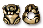 TierraCast Antique Gold Bear Euro Bead 2pcs