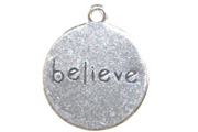 Trinity Antique Silver Believe Affirmation Charm