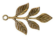 Trinity Vintage Patina Leaf Sprig Charm