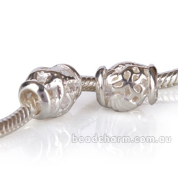 Tube Shiny 925 Sterling Silver Pandora Style Bead