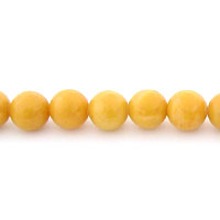 Semi Precious Gemstones Yellow Jade Round 6mm